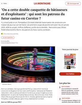 LA MONTAGNE : "On a cette double casquette de bâtisseurs et d’exploitants" : qui sont les patrons du futur casino en Corrèze ?