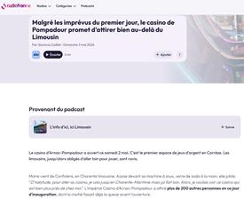 RADIO FRANCE : Malgré les imprévus du premier jour, le casino de Pompadour promet d'attirer bien au -delà du Limousin